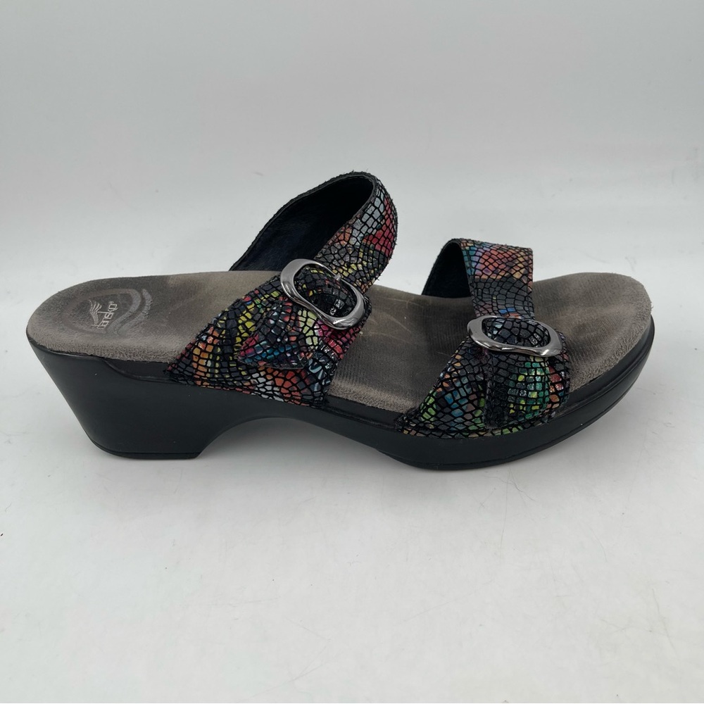 Dansko Women’s Sophie Black Stained Glass Mosaic Slip-On Sandal-Size 8.5-9 | 39